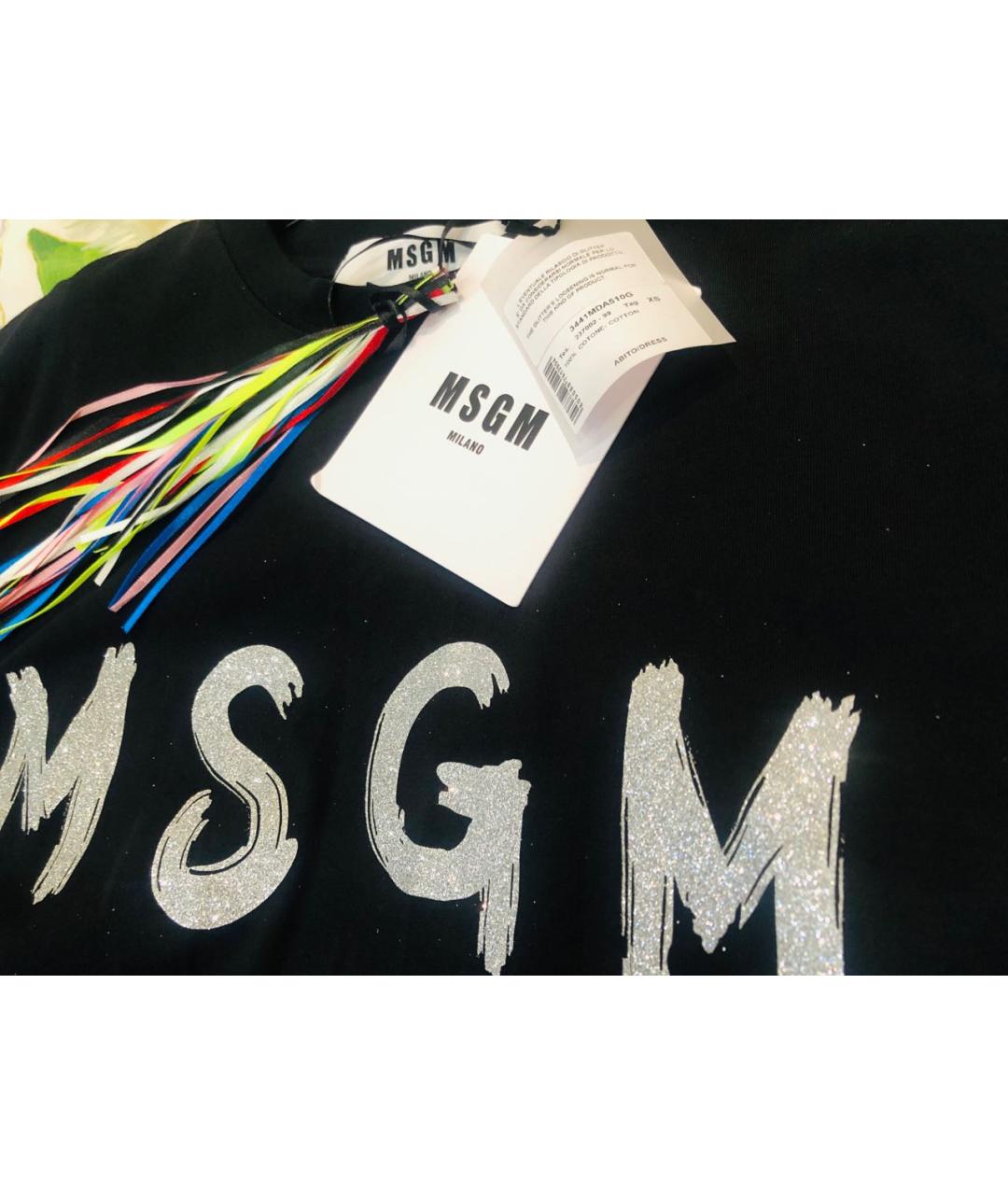 MSGM Черная хлопковая футболка, фото 4