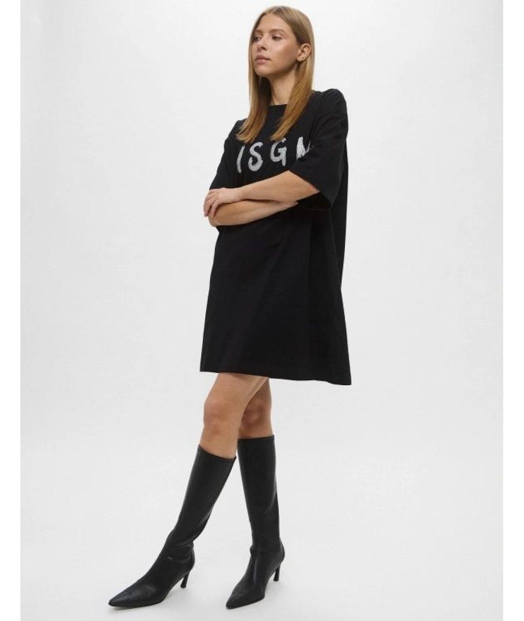 MSGM Черная хлопковая футболка, фото 5