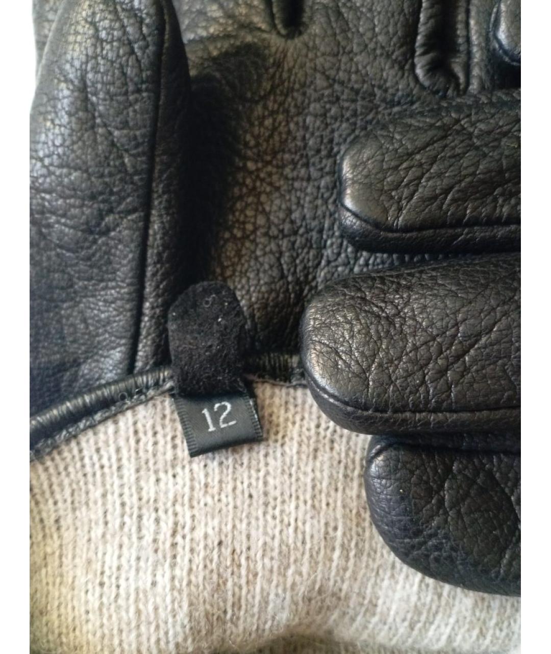 HERMES Черные кожаные перчатки, фото 4