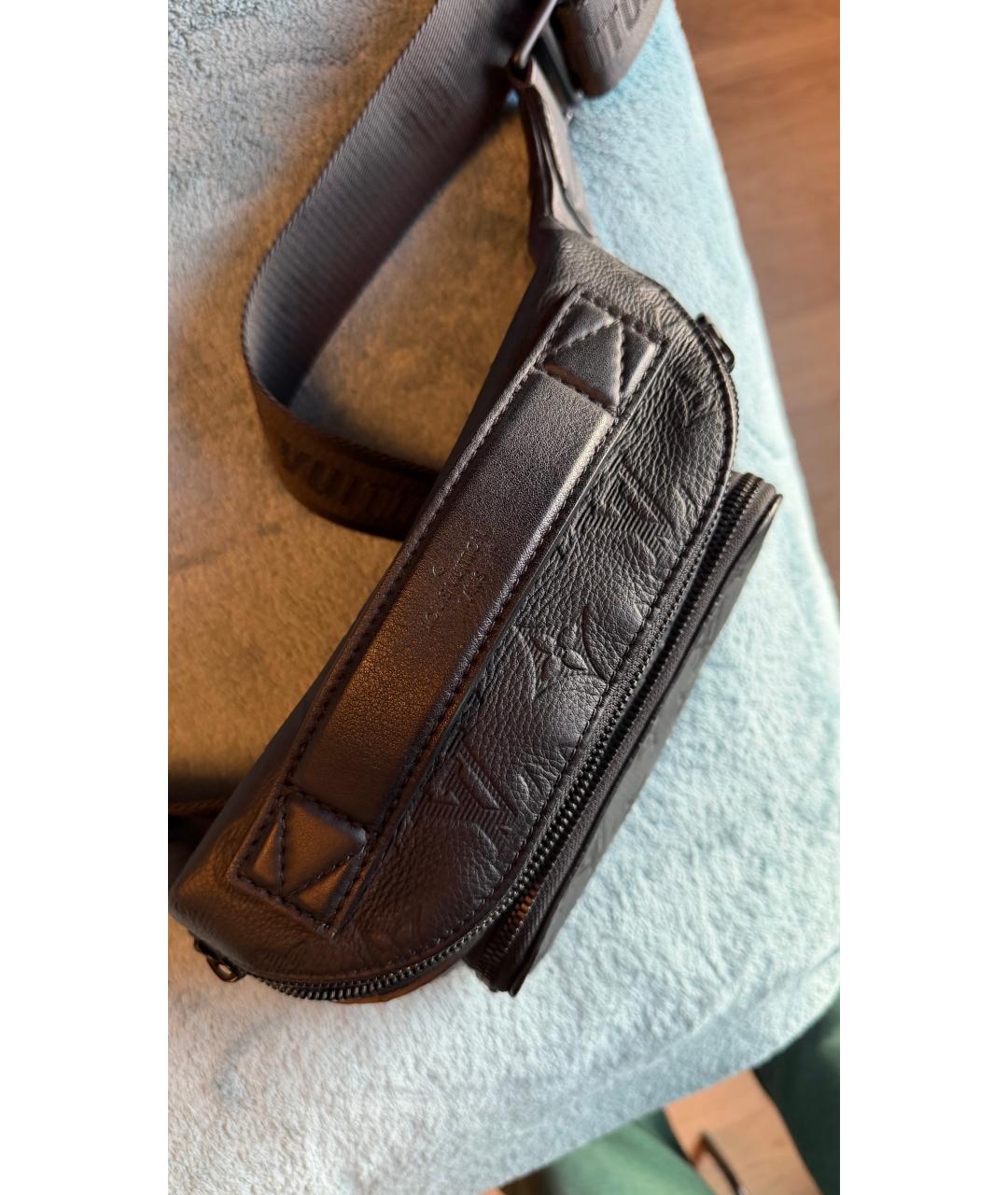 LOUIS VUITTON Черная кожаная сумка на плечо, фото 4