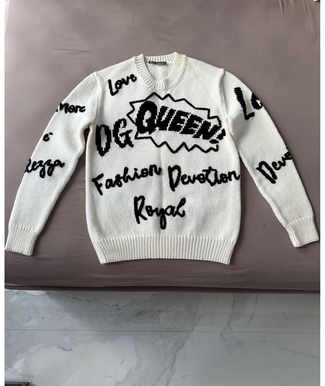 DOLCE&GABBANA Бежевый шерстяной джемпер / свитер, фото 7