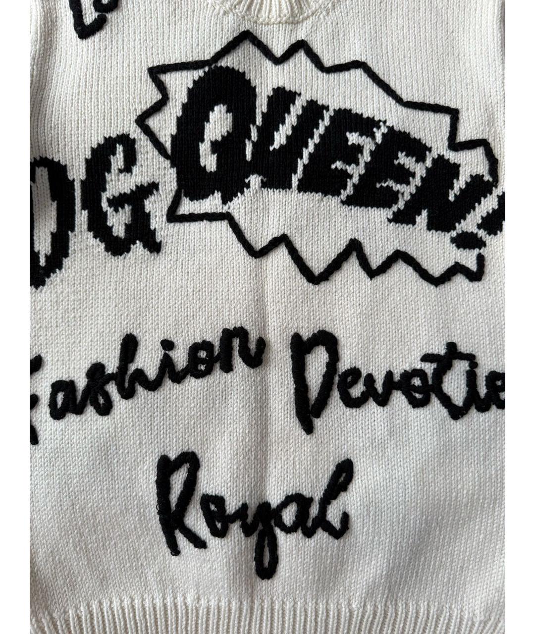 DOLCE&GABBANA Бежевый шерстяной джемпер / свитер, фото 4