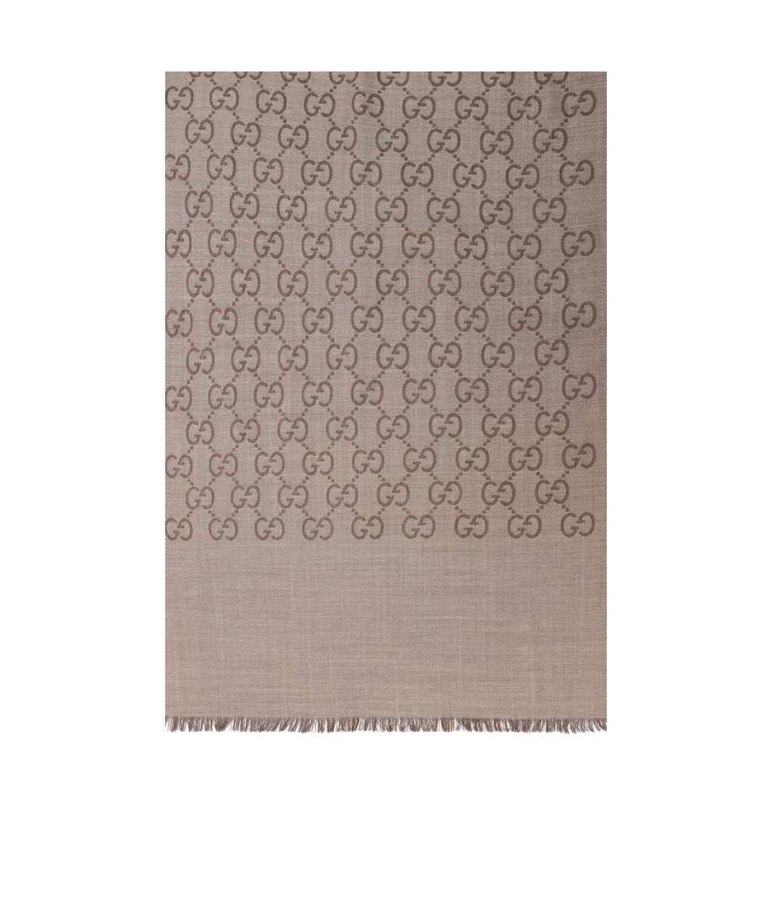 GUCCI Серый шелковый шарф, фото 1