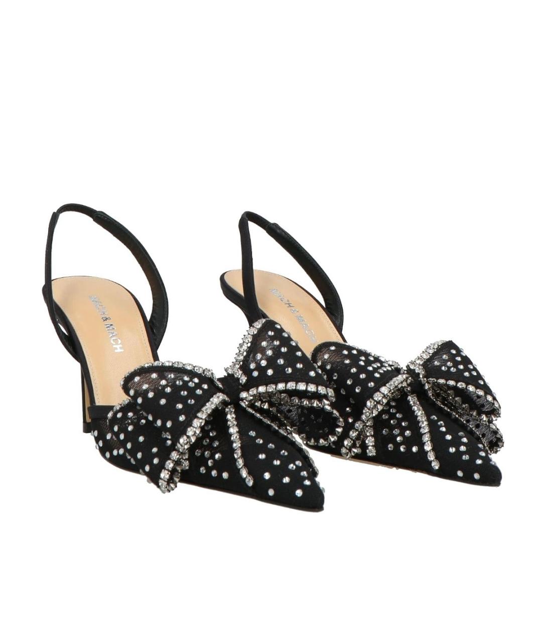 MACH&MACH Черные текстильные мюли, фото 2