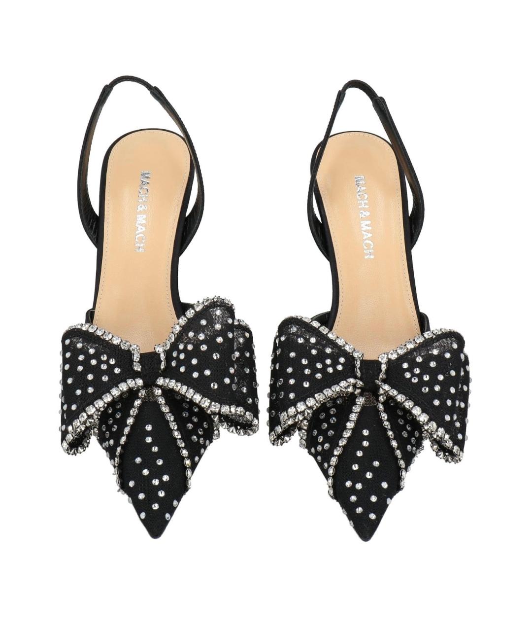 MACH&MACH Черные текстильные мюли, фото 3