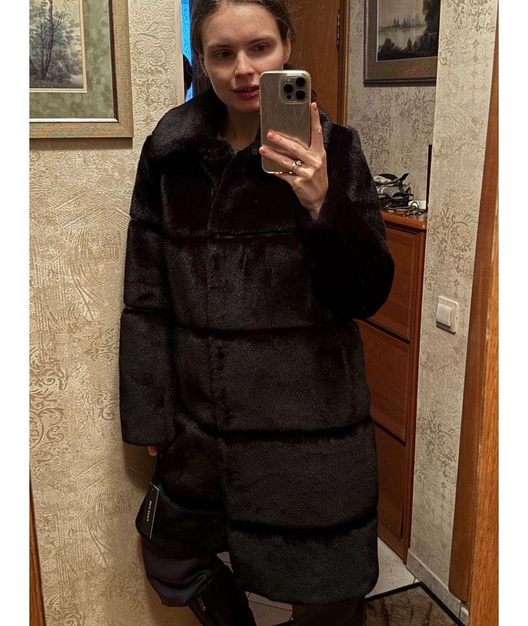 KARL LAGERFELD Черная синтетическая шуба, фото 2