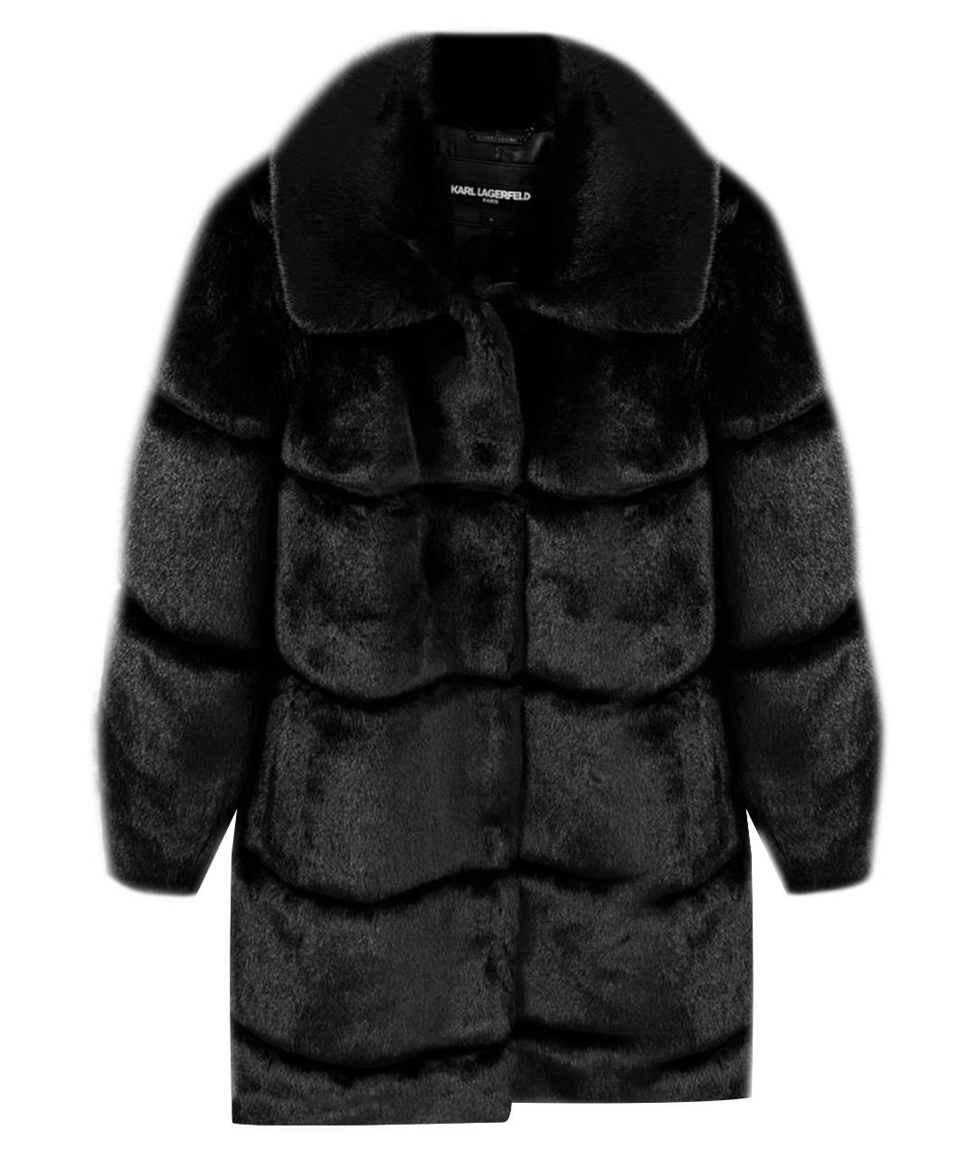 KARL LAGERFELD Черная синтетическая шуба, фото 1