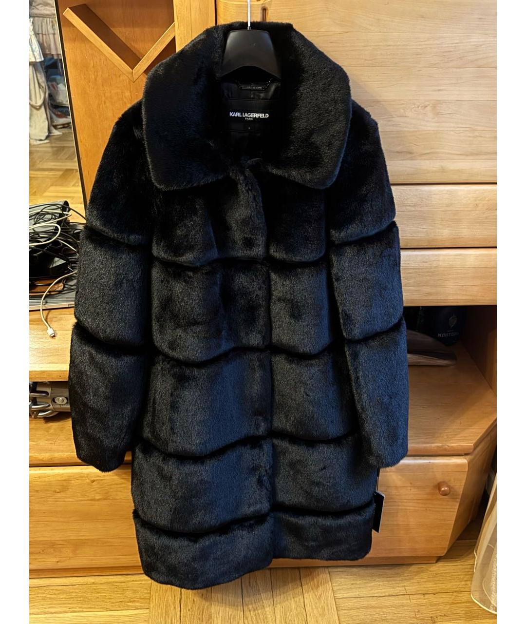 KARL LAGERFELD Черная синтетическая шуба, фото 8