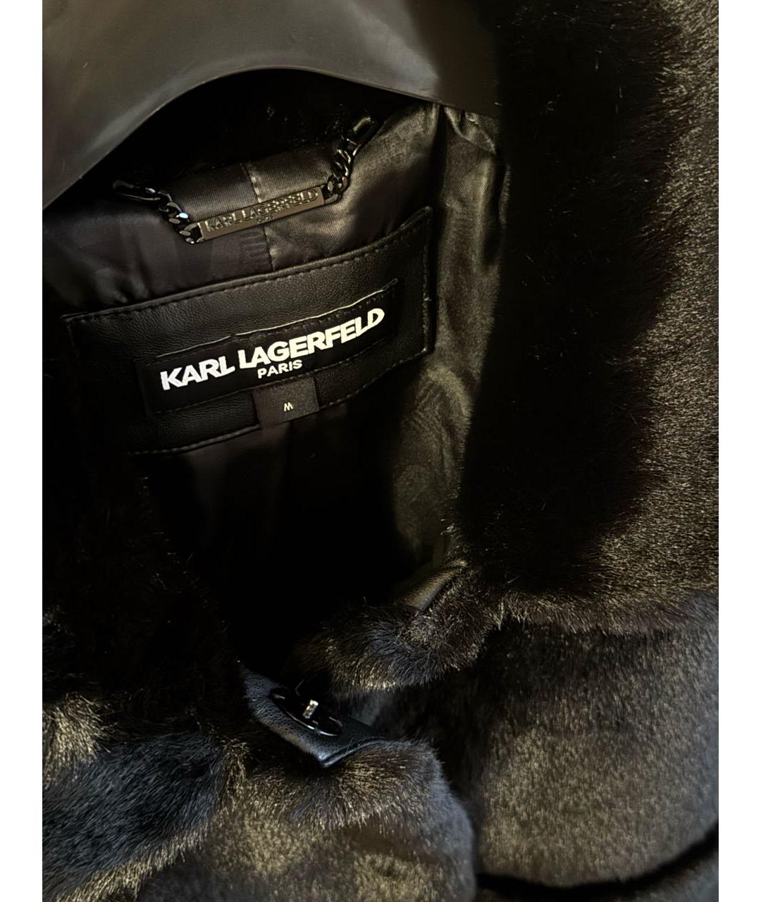 KARL LAGERFELD Черная синтетическая шуба, фото 4
