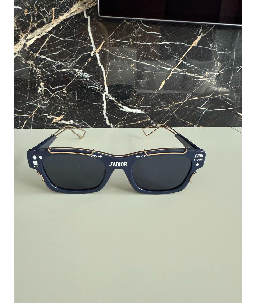 CHRISTIAN DIOR Темно-синие пластиковые солнцезащитные очки, фото 8