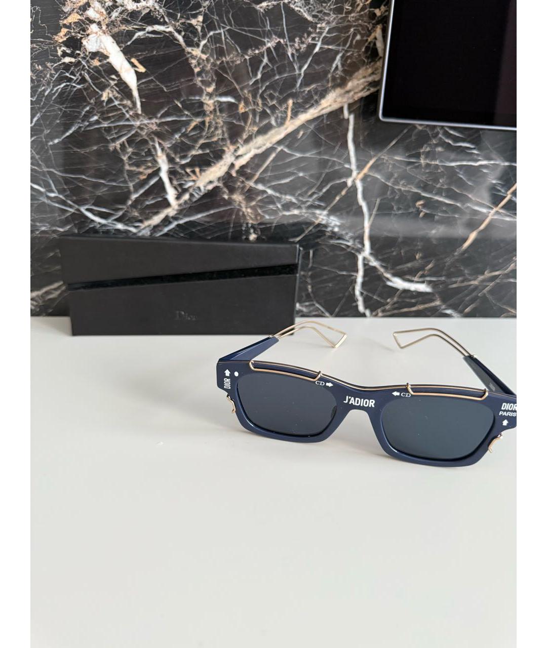 CHRISTIAN DIOR Темно-синие пластиковые солнцезащитные очки, фото 2