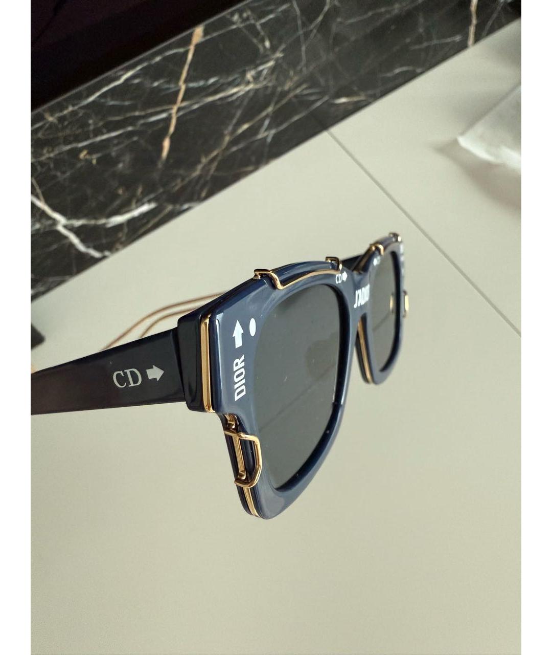 CHRISTIAN DIOR Темно-синие пластиковые солнцезащитные очки, фото 4