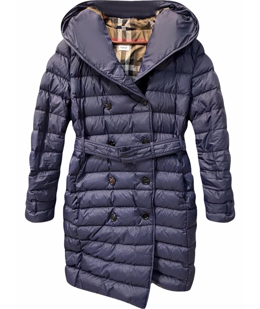 BURBERRY Темно-синий синтетический пуховик, фото 1