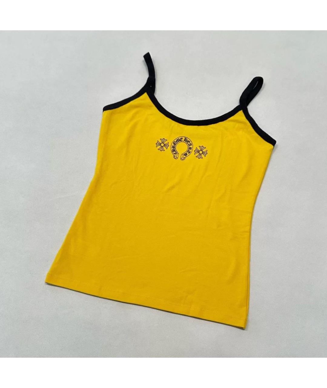 CHROME HEARTS Желтая хлопковая майка, фото 3