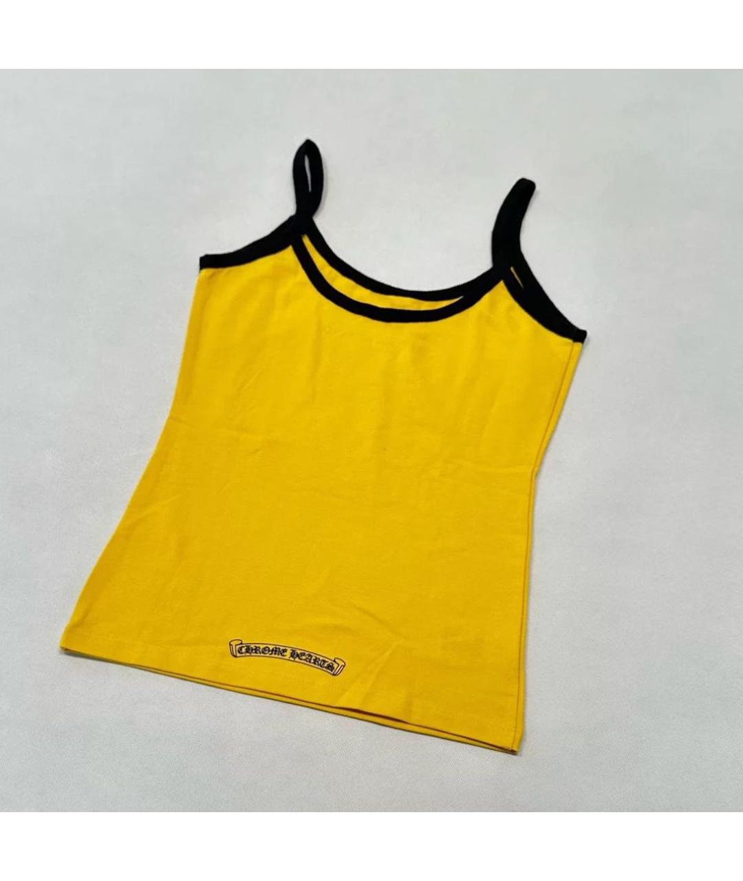 CHROME HEARTS Желтая хлопковая майка, фото 2
