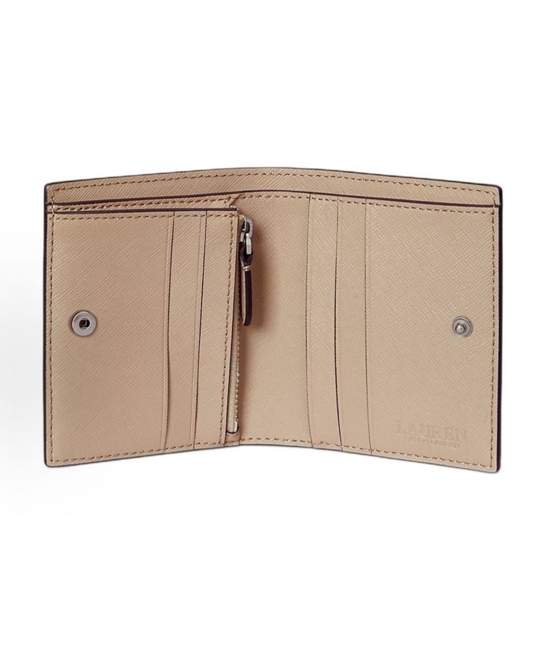 POLO RALPH LAUREN Бежевый кожаный кошелек, фото 3