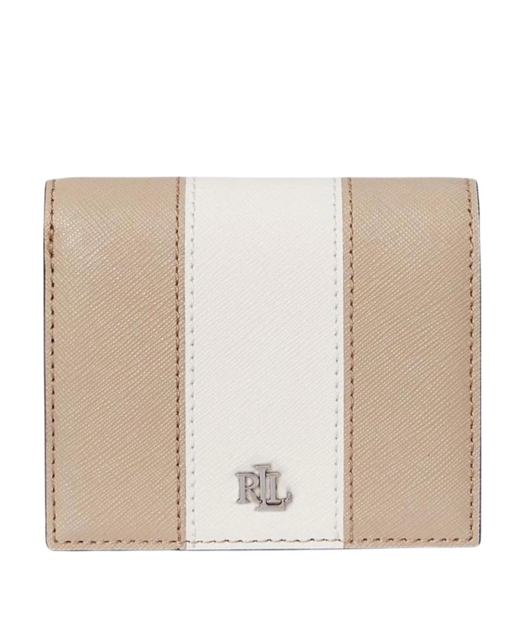 POLO RALPH LAUREN Бежевый кожаный кошелек, фото 1