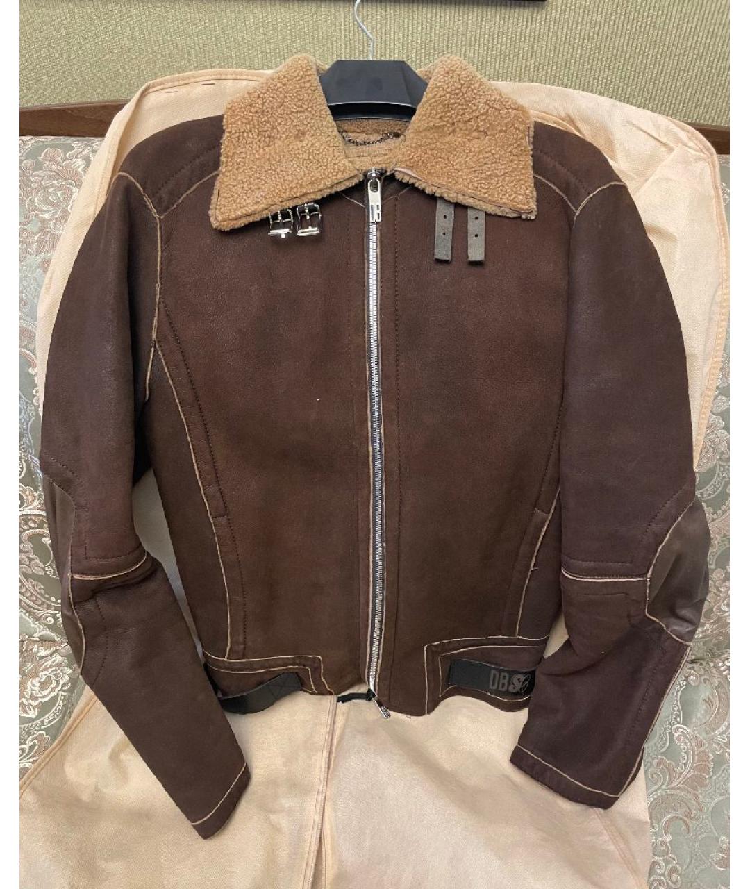 BIKKEMBERGS Коричневая кожаная дубленка/шуба, фото 7