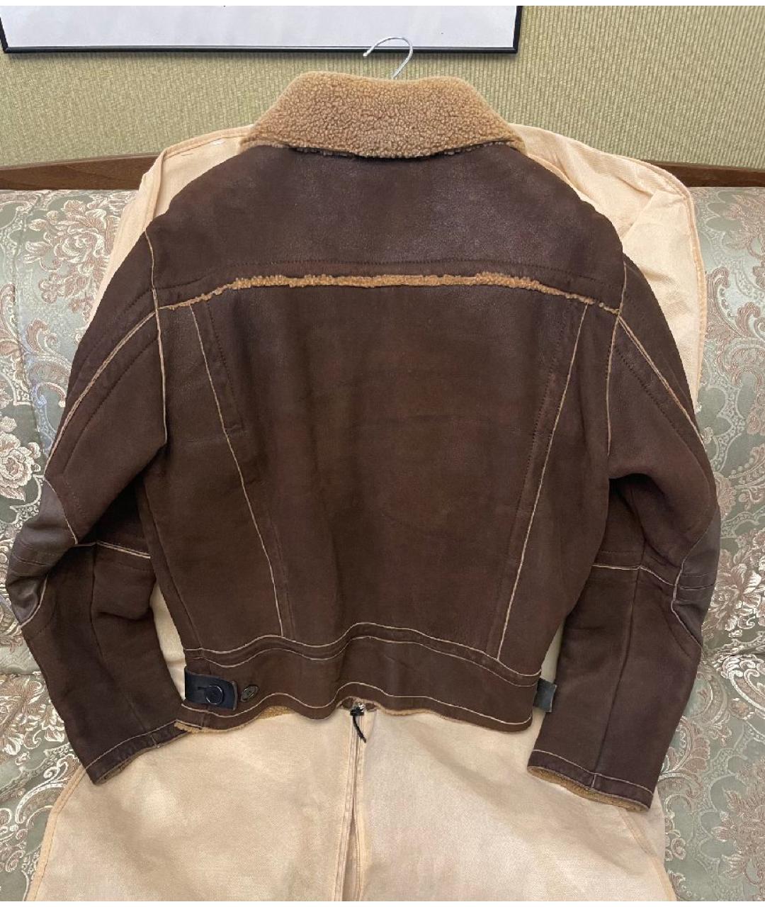 BIKKEMBERGS Коричневая кожаная дубленка/шуба, фото 2