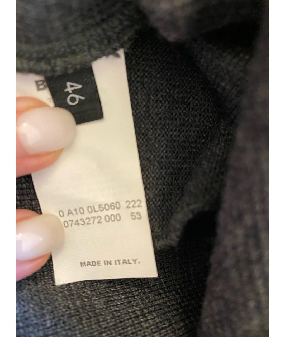 LES COPAINS Антрацитовое шерстяное повседневное платье, фото 8