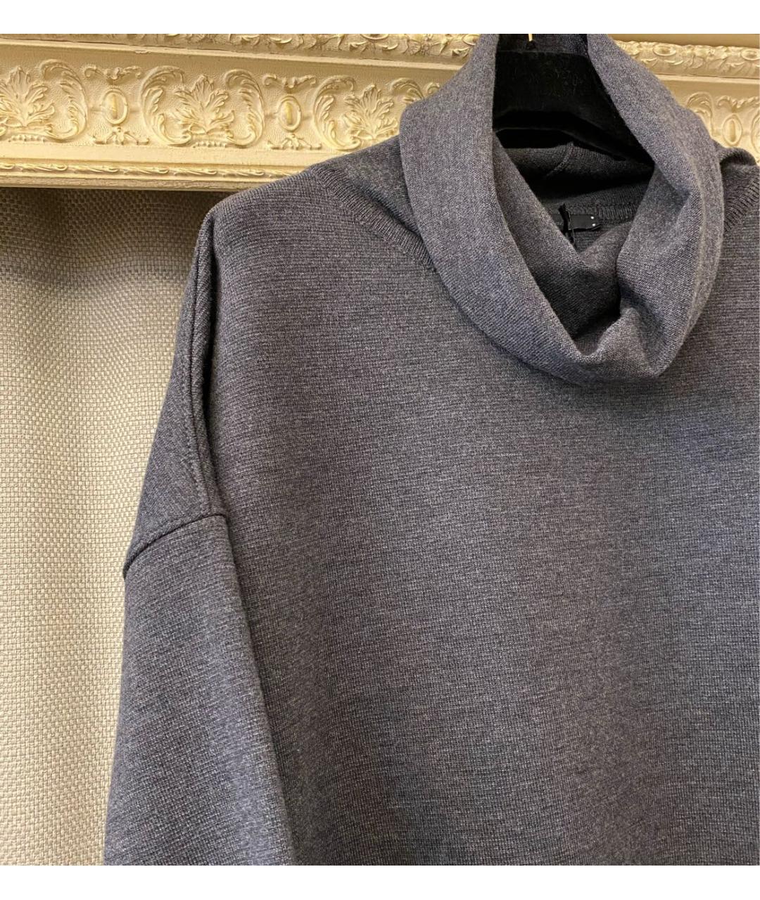 LES COPAINS Антрацитовое шерстяное повседневное платье, фото 5