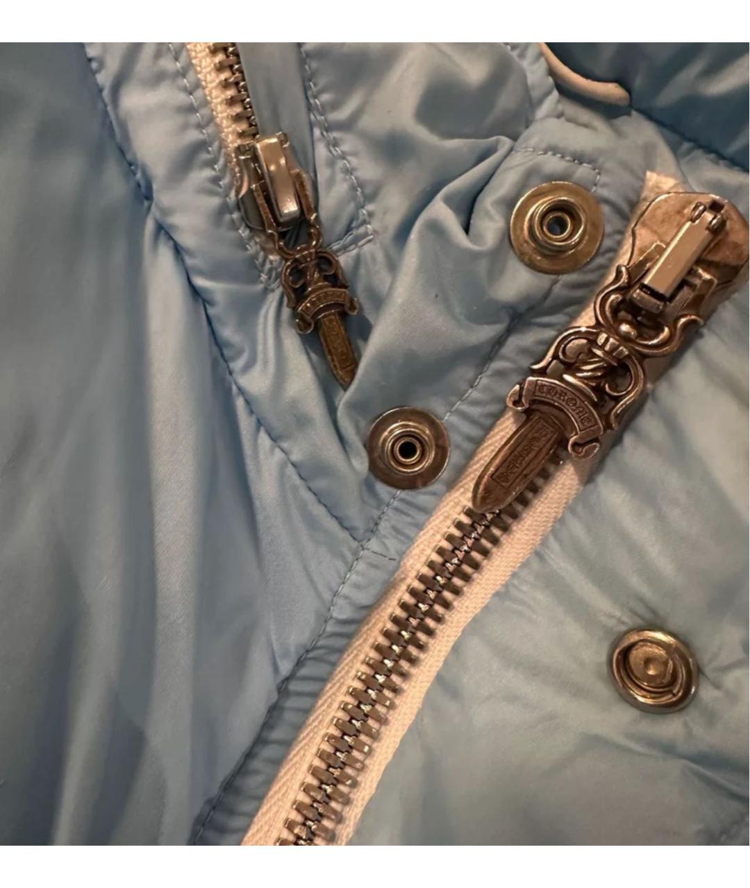 CHROME HEARTS Голубой полиэстеровый пуховик, фото 4