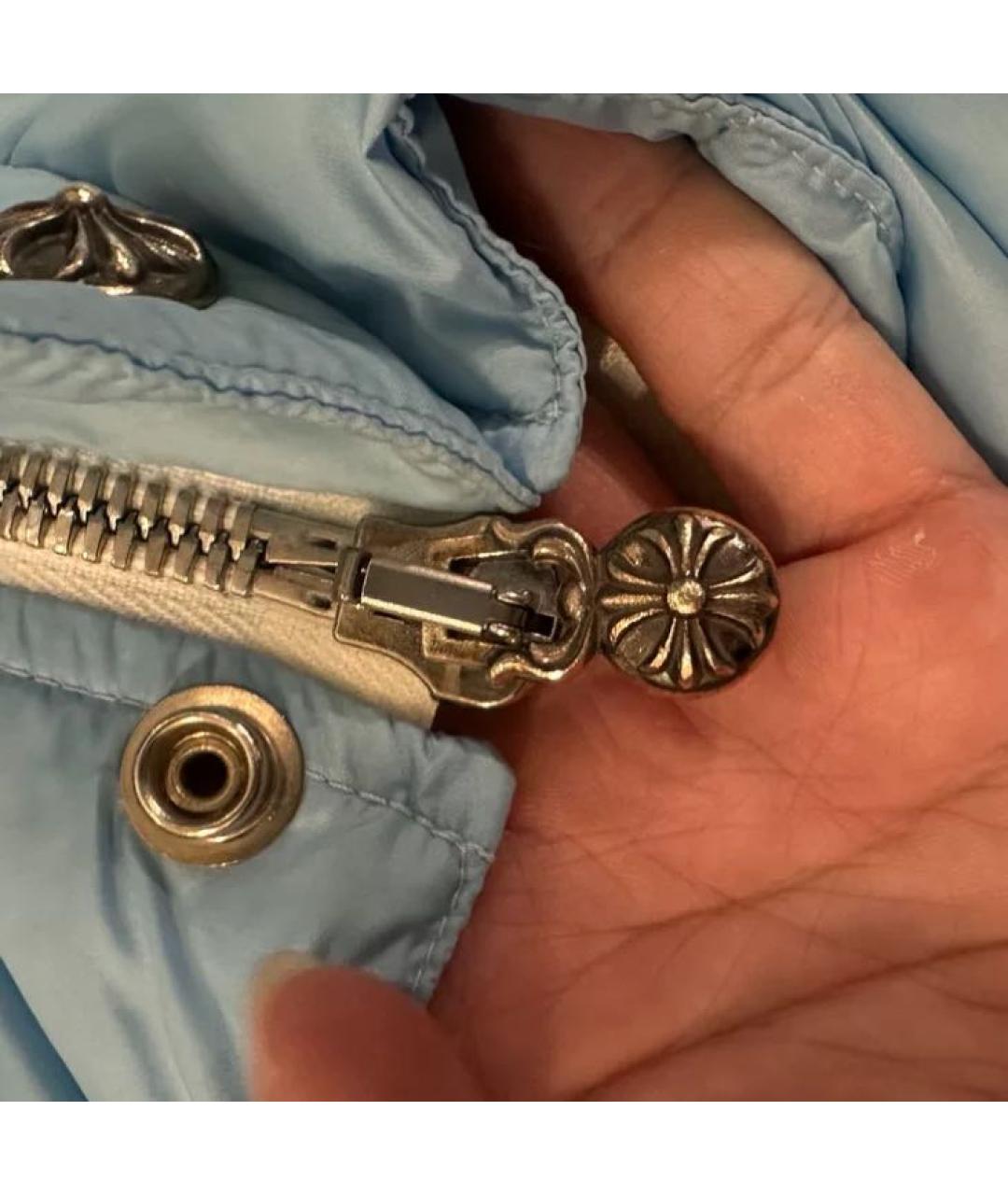 CHROME HEARTS Голубой полиэстеровый пуховик, фото 5