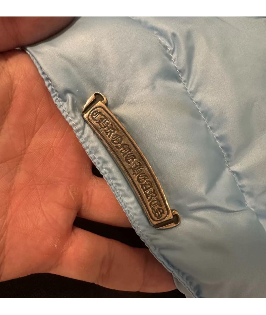 CHROME HEARTS Голубой полиэстеровый пуховик, фото 3