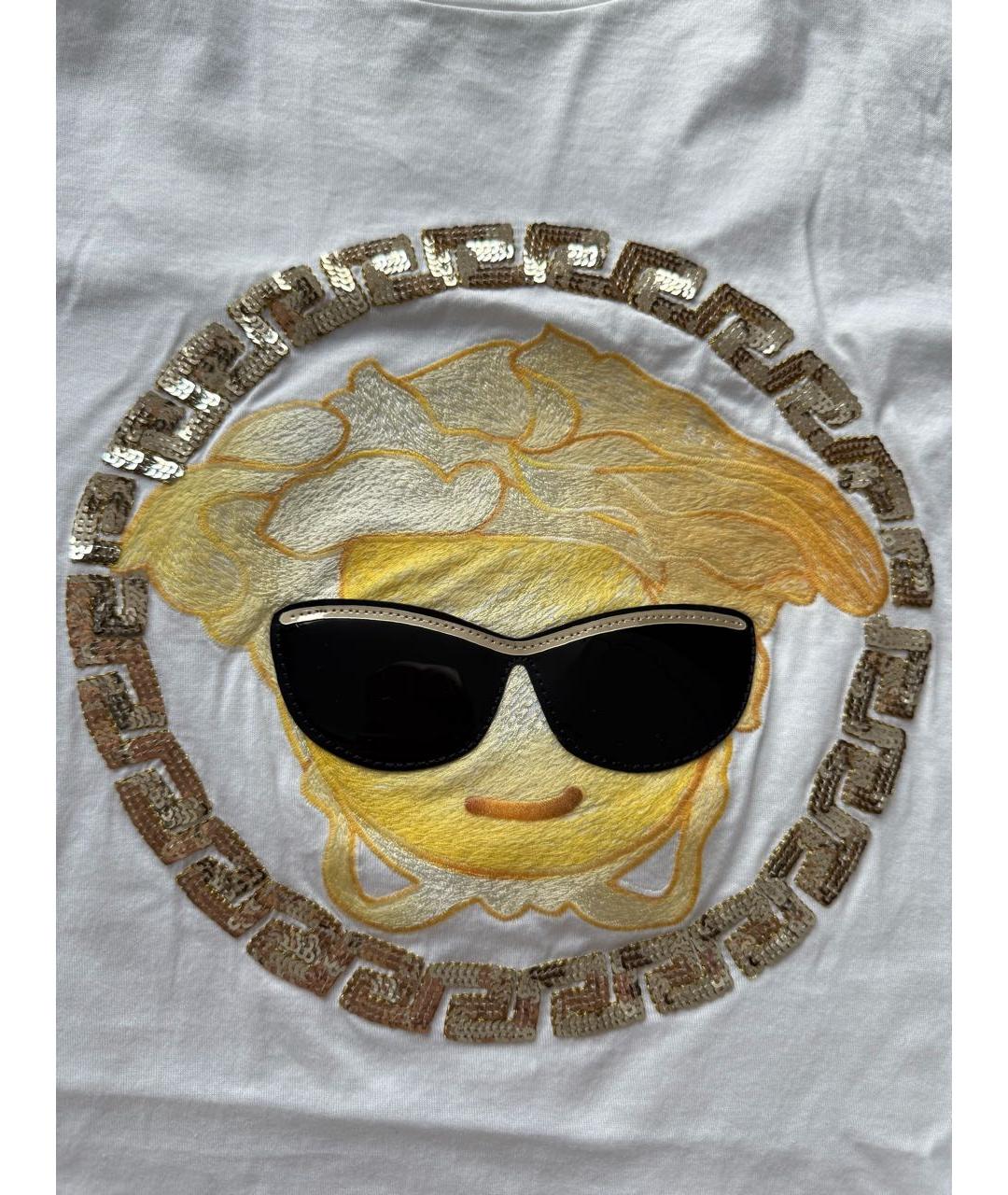 VERSACE Белая хлопковая футболка, фото 3