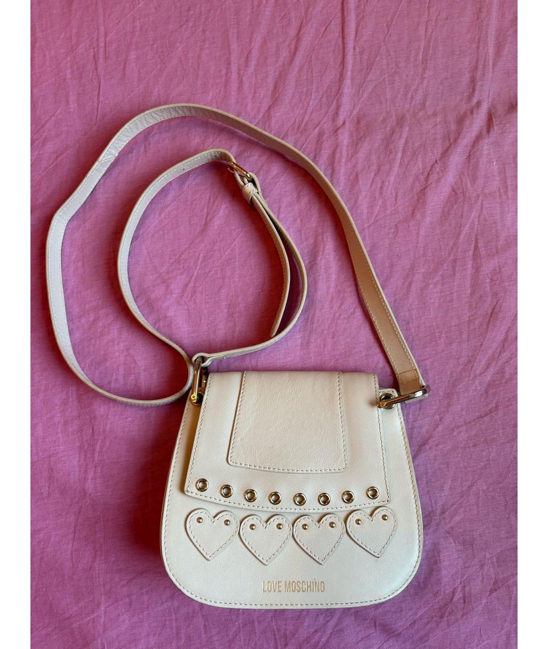 LOVE MOSCHINO Бежевая сумка через плечо из искусственной кожи, фото 5