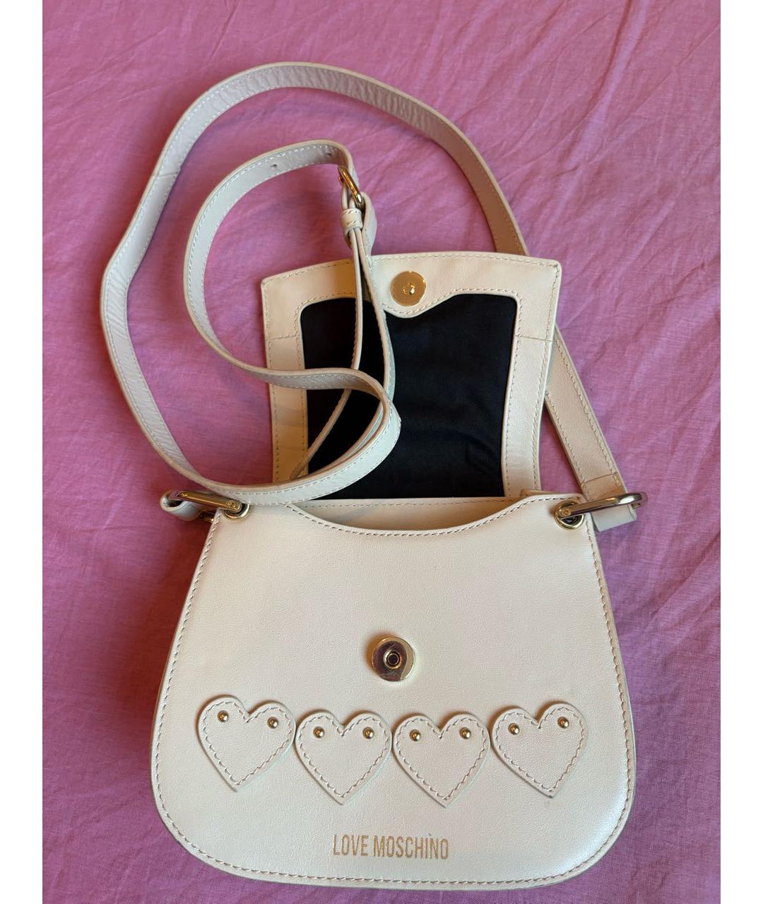 LOVE MOSCHINO Бежевая сумка через плечо из искусственной кожи, фото 3