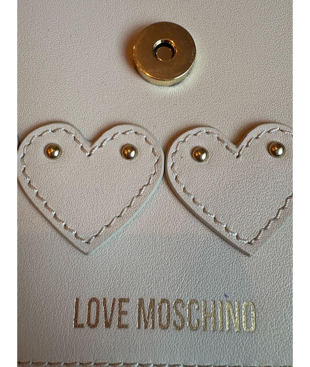 LOVE MOSCHINO Бежевая сумка через плечо из искусственной кожи, фото 4