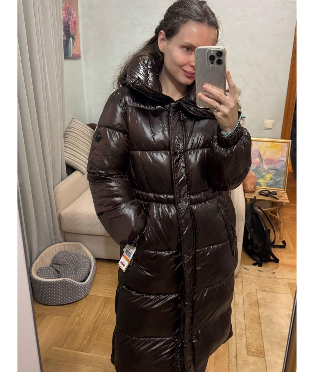 MICHAEL KORS Коричневый полиэстеровый пуховик, фото 7