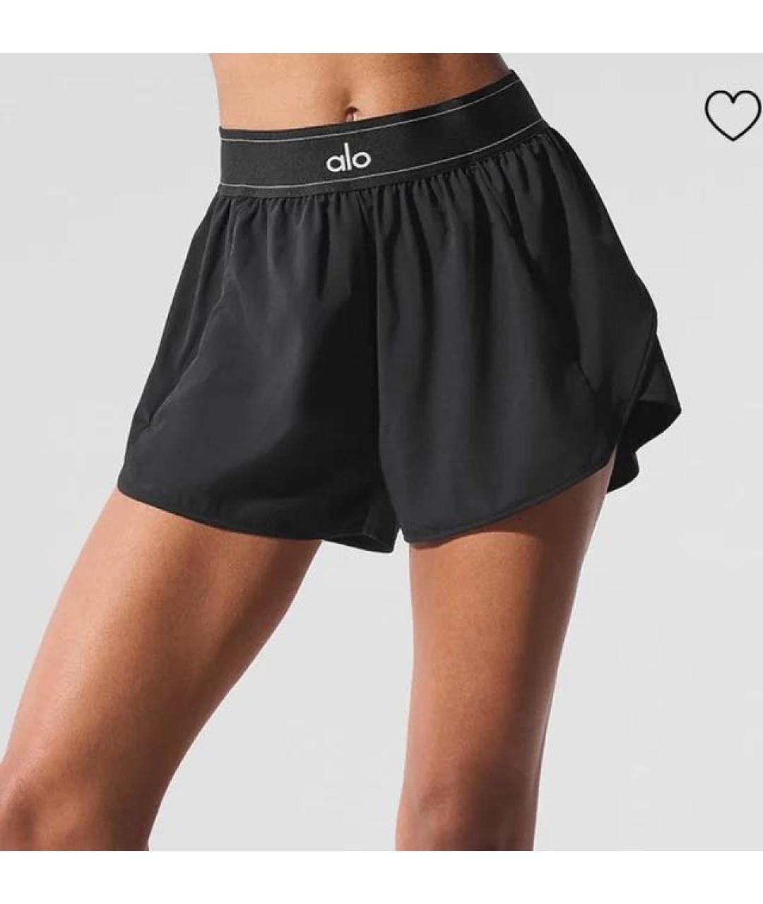 ALO YOGA Черные полиэстеровые спортивные брюки и шорты, фото 8