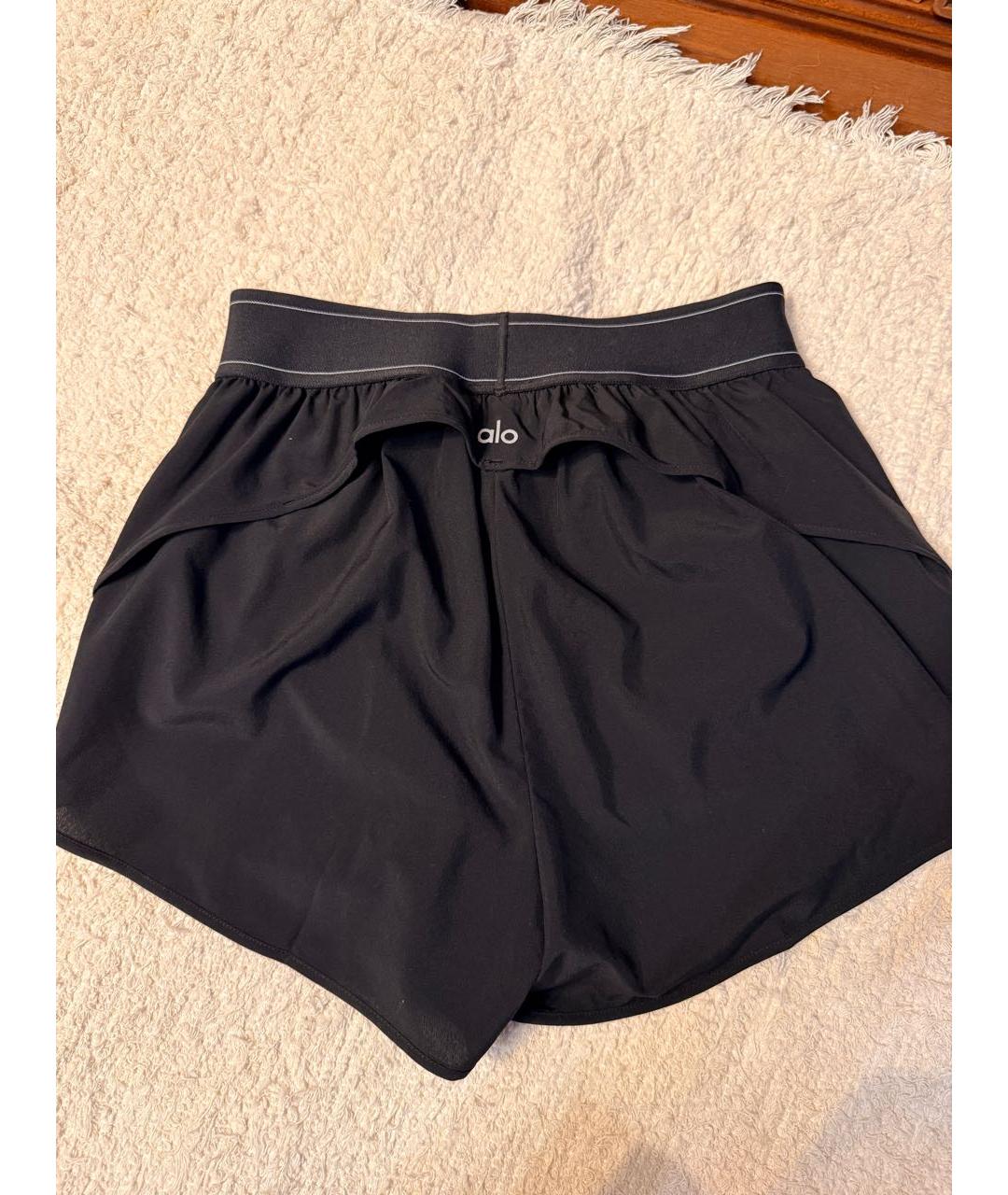 ALO YOGA Черные полиэстеровые спортивные брюки и шорты, фото 3