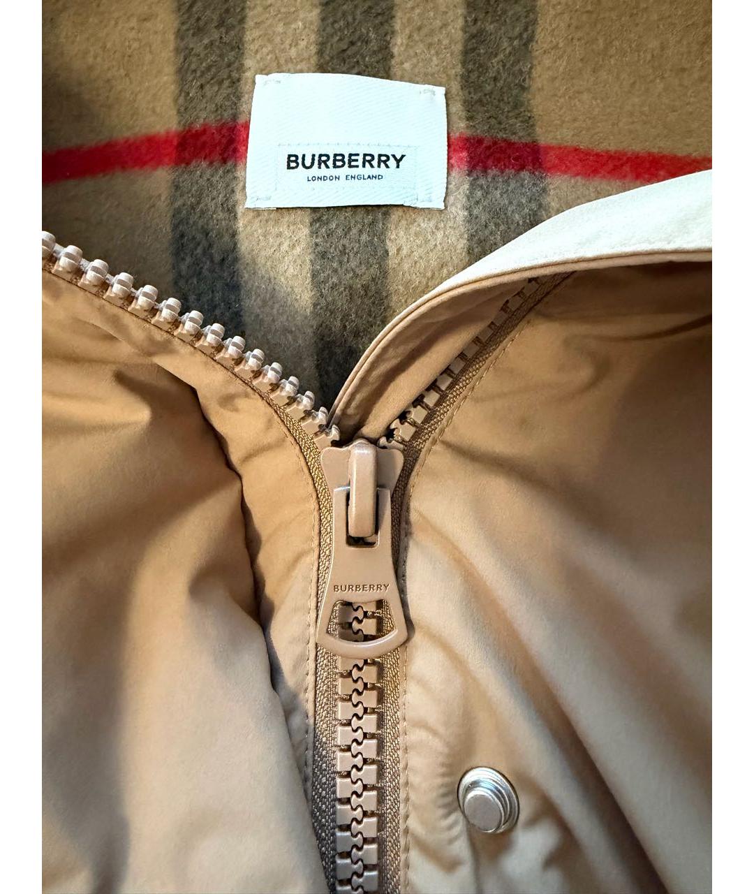 BURBERRY Коричневый хлопковый пуховик, фото 3