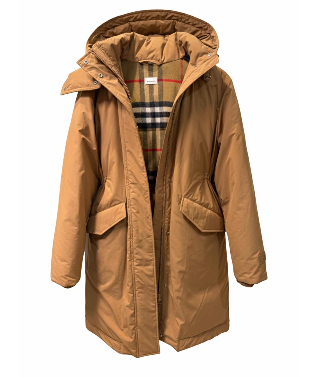 BURBERRY Коричневый хлопковый пуховик, фото 1