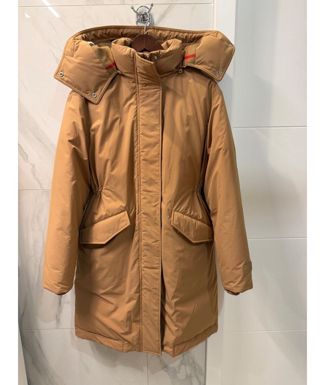 BURBERRY Коричневый хлопковый пуховик, фото 4