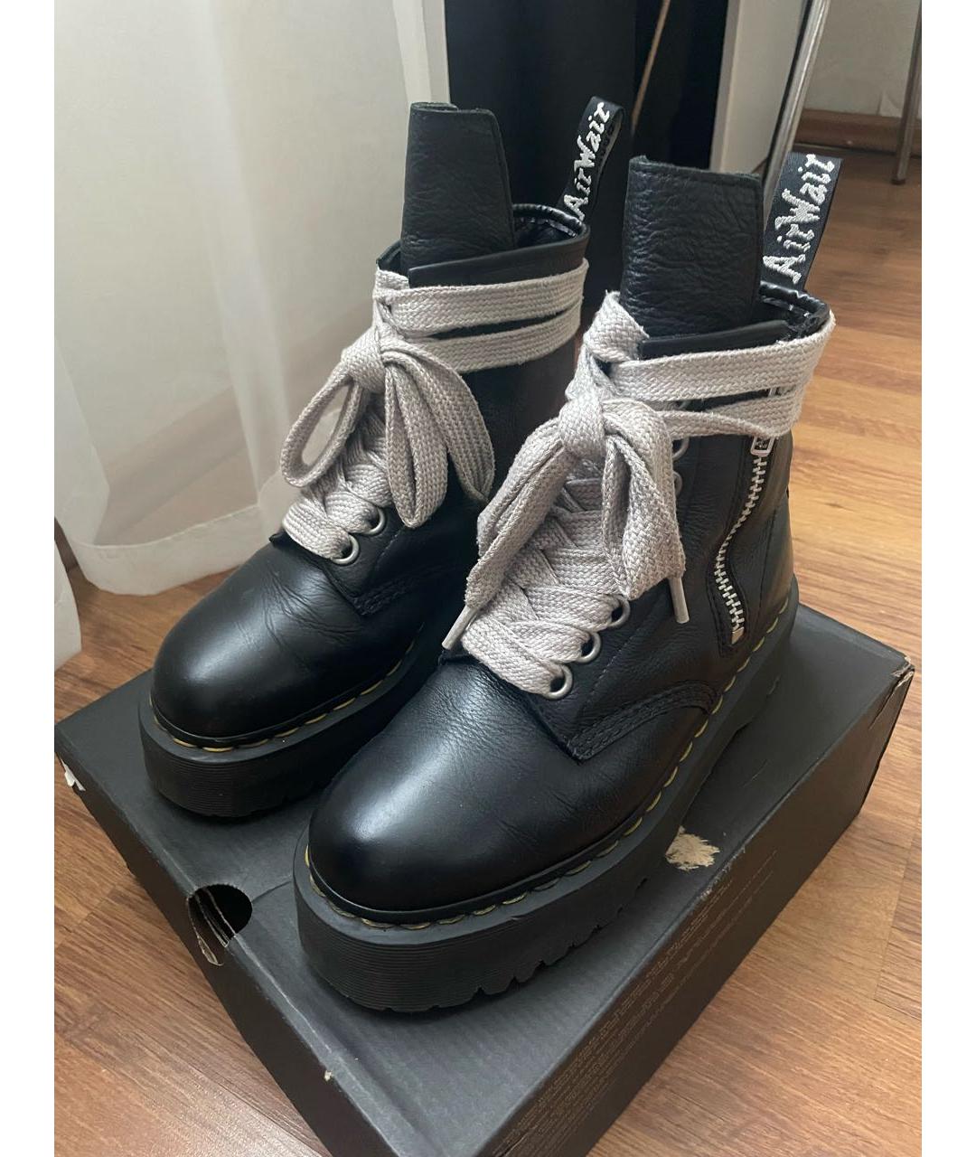 DR. MARTENS Черные кожаные высокие ботинки, фото 2