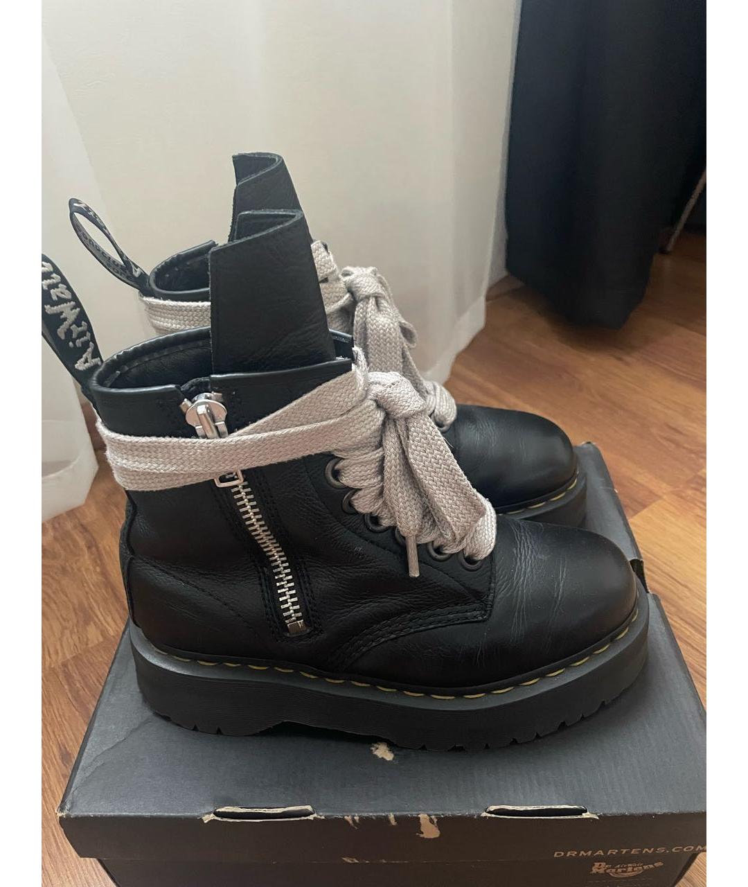 DR. MARTENS Черные кожаные высокие ботинки, фото 4