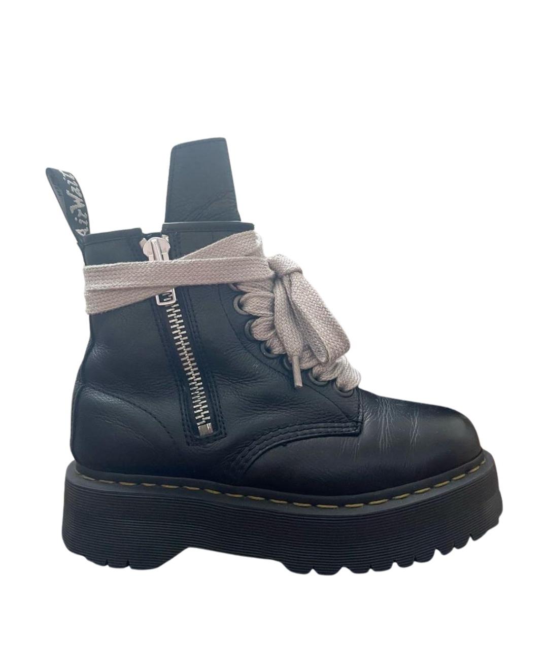 DR. MARTENS Черные кожаные высокие ботинки, фото 1