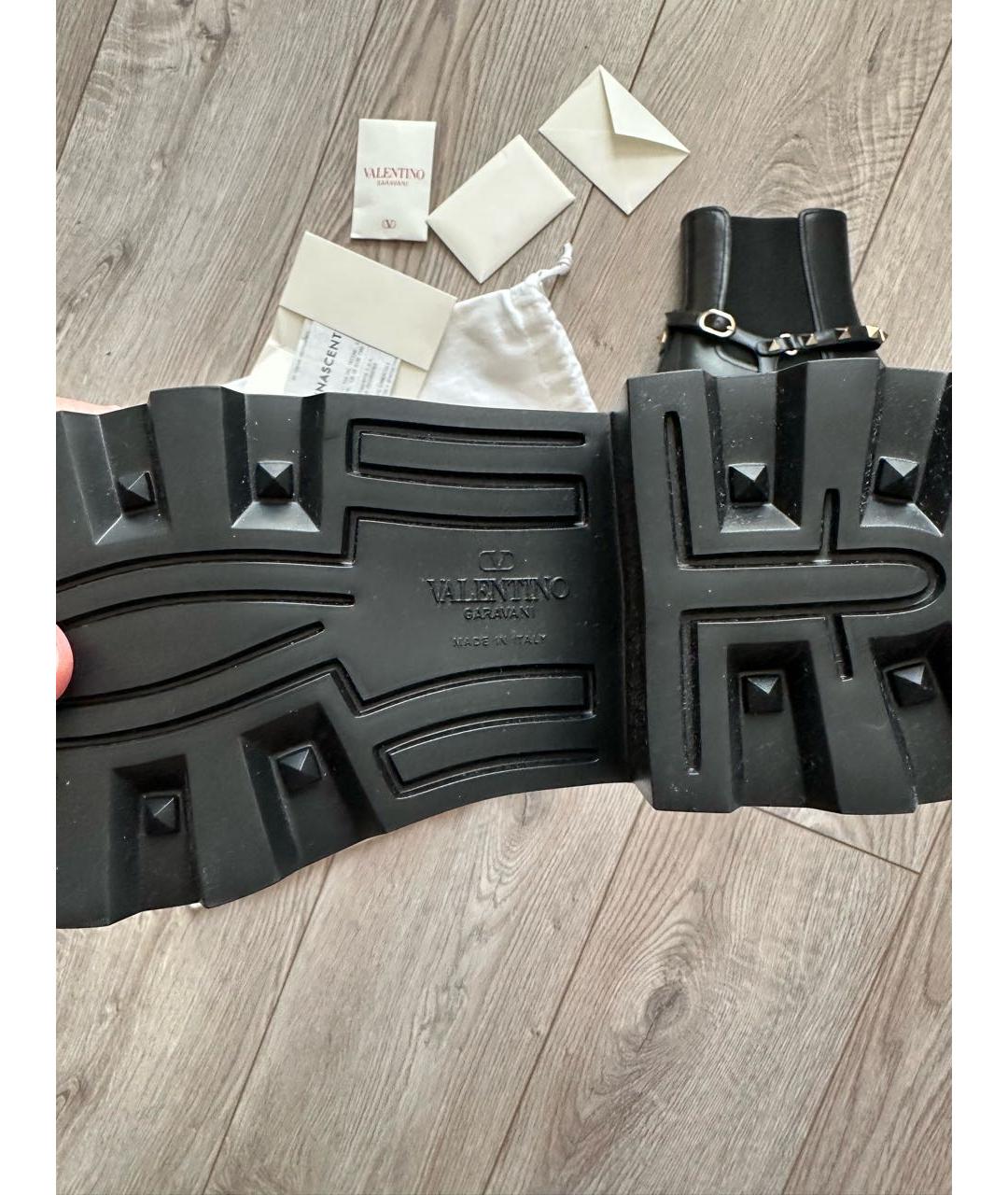 VALENTINO Черные кожаные полусапоги, фото 2