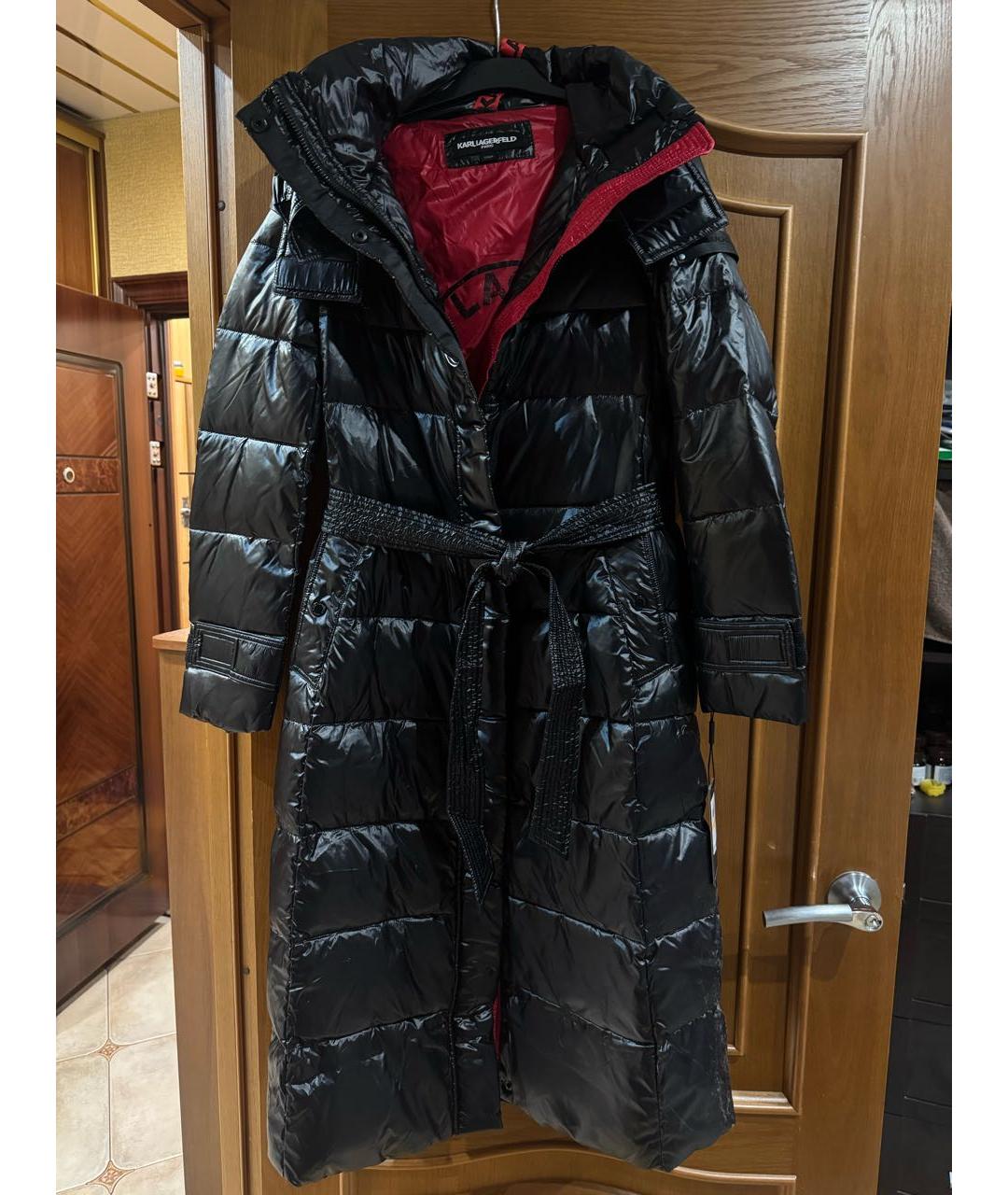 KARL LAGERFELD Черный полиэстеровый пуховик, фото 7