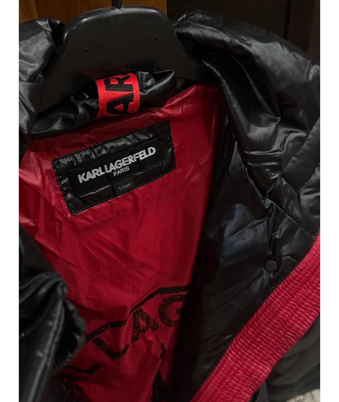 KARL LAGERFELD Черный полиэстеровый пуховик, фото 4