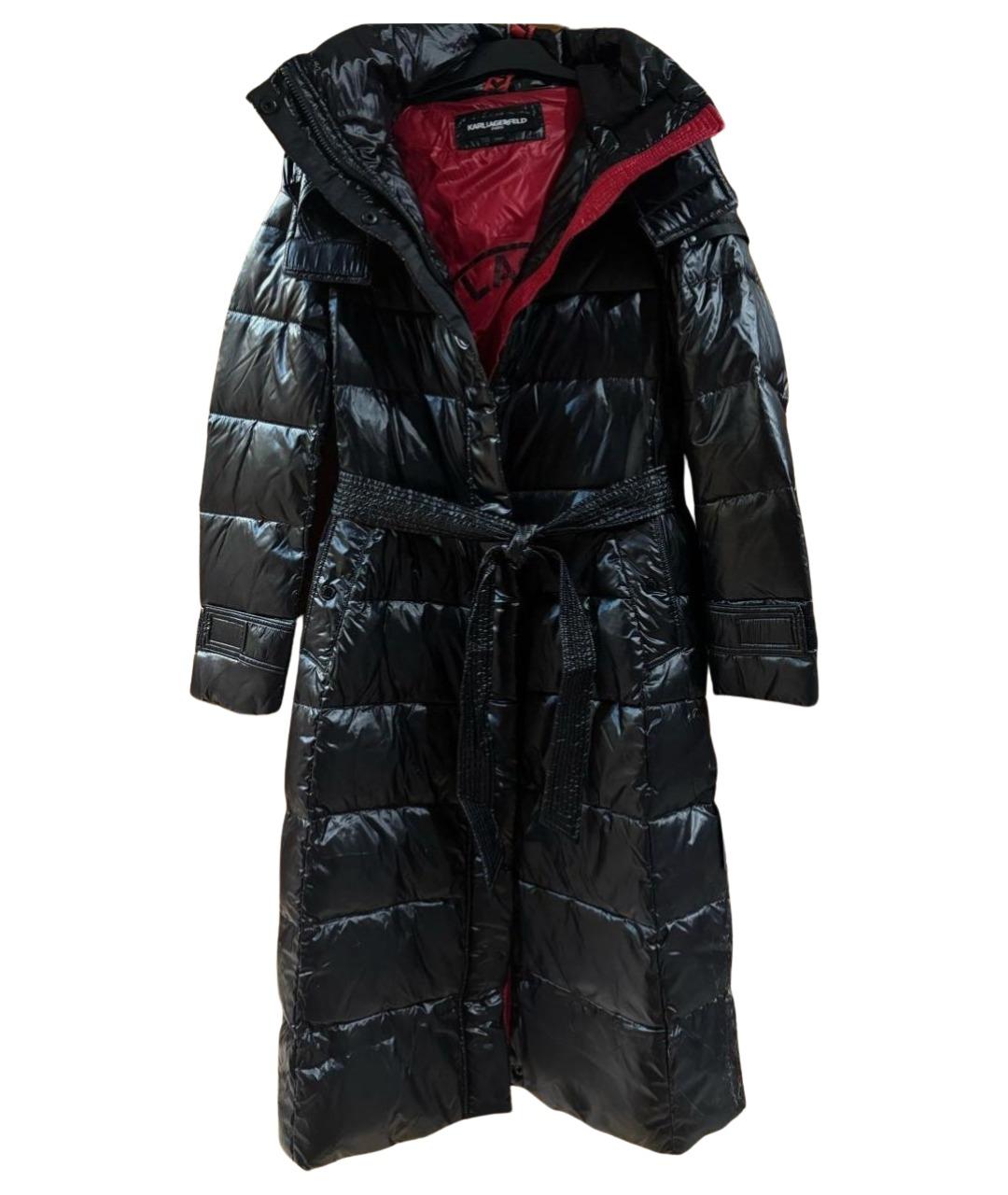 KARL LAGERFELD Черный полиэстеровый пуховик, фото 1