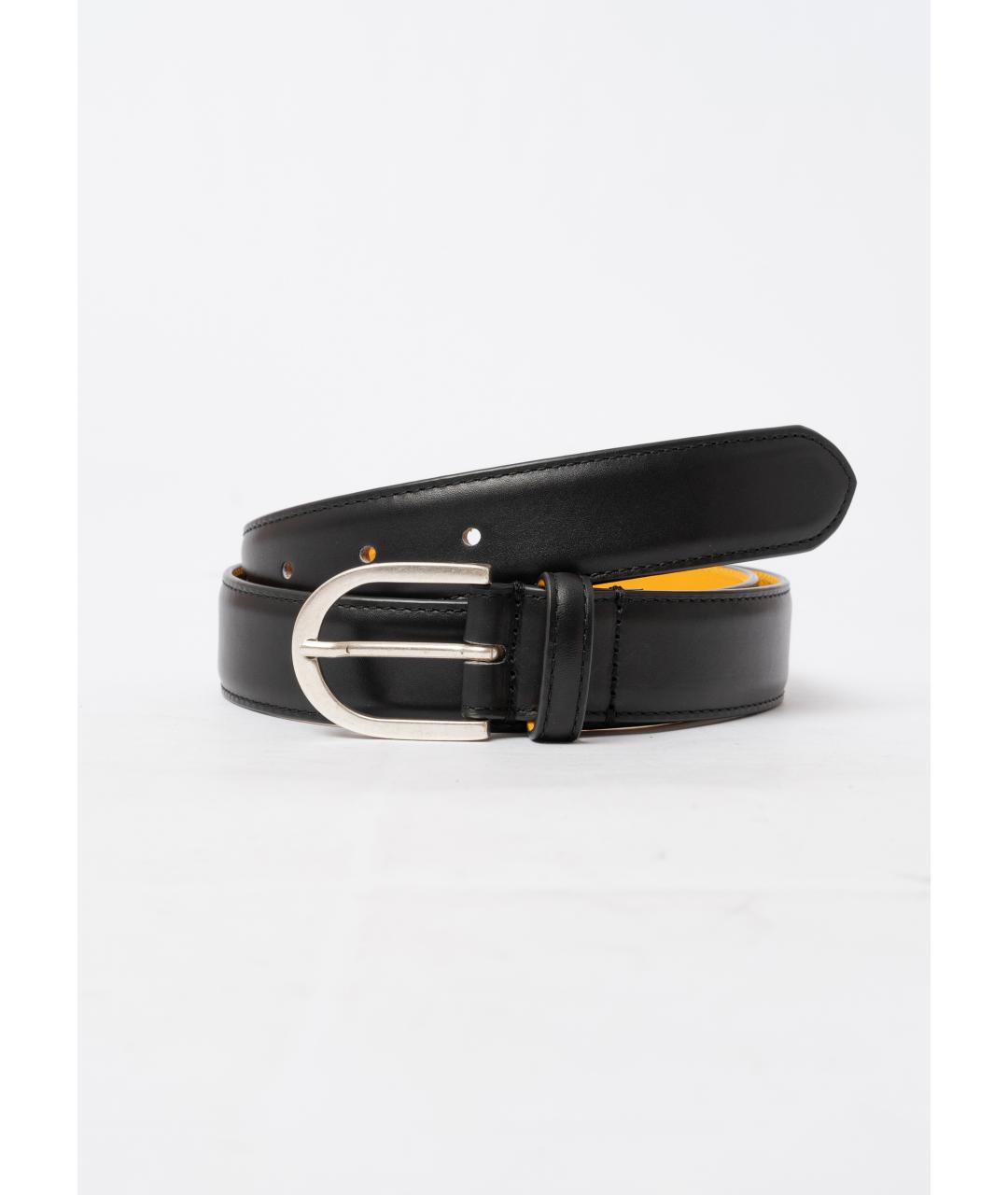 DOUCAL'S Черный кожаный ремень, фото 4