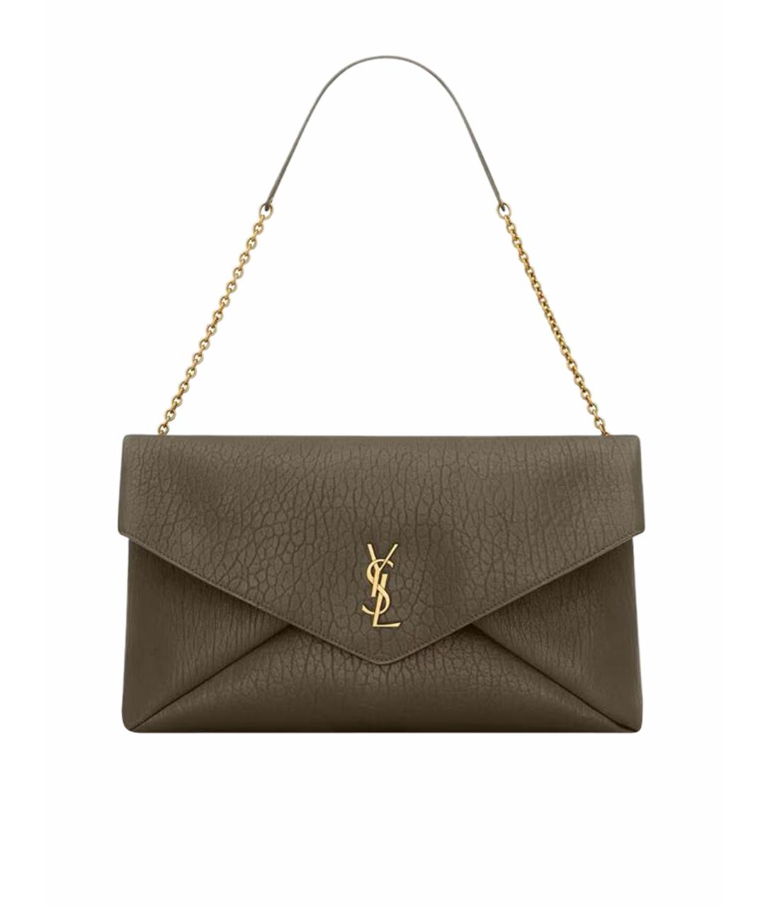 SAINT LAURENT Зеленая кожаная сумка через плечо, фото 1