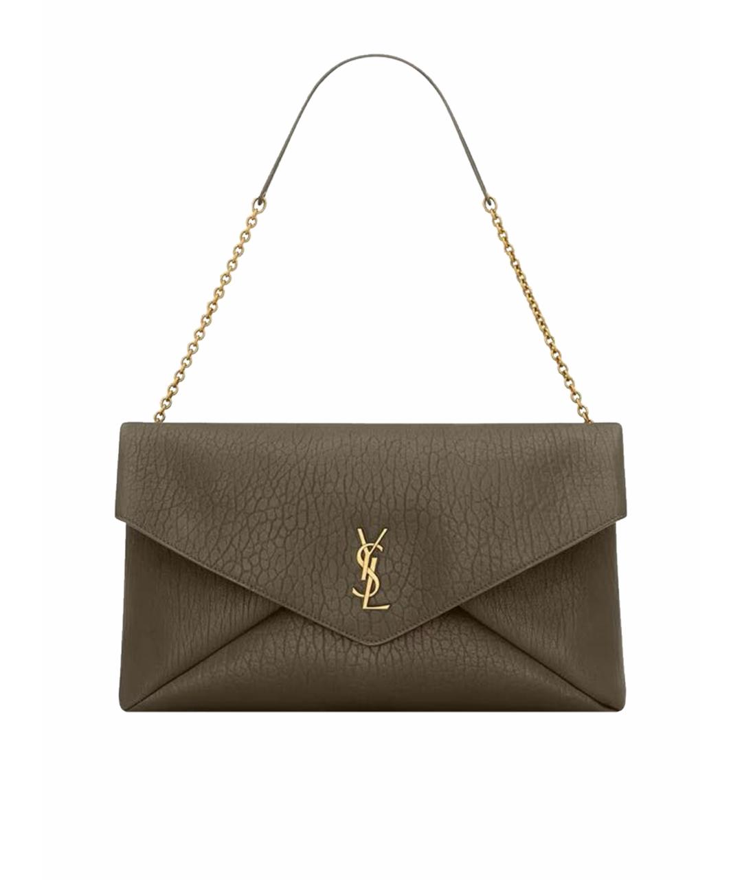 SAINT LAURENT Зеленая кожаная сумка через плечо, фото 9