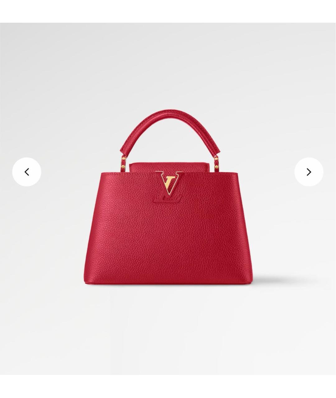 LOUIS VUITTON Красная кожаная сумка с короткими ручками, фото 9