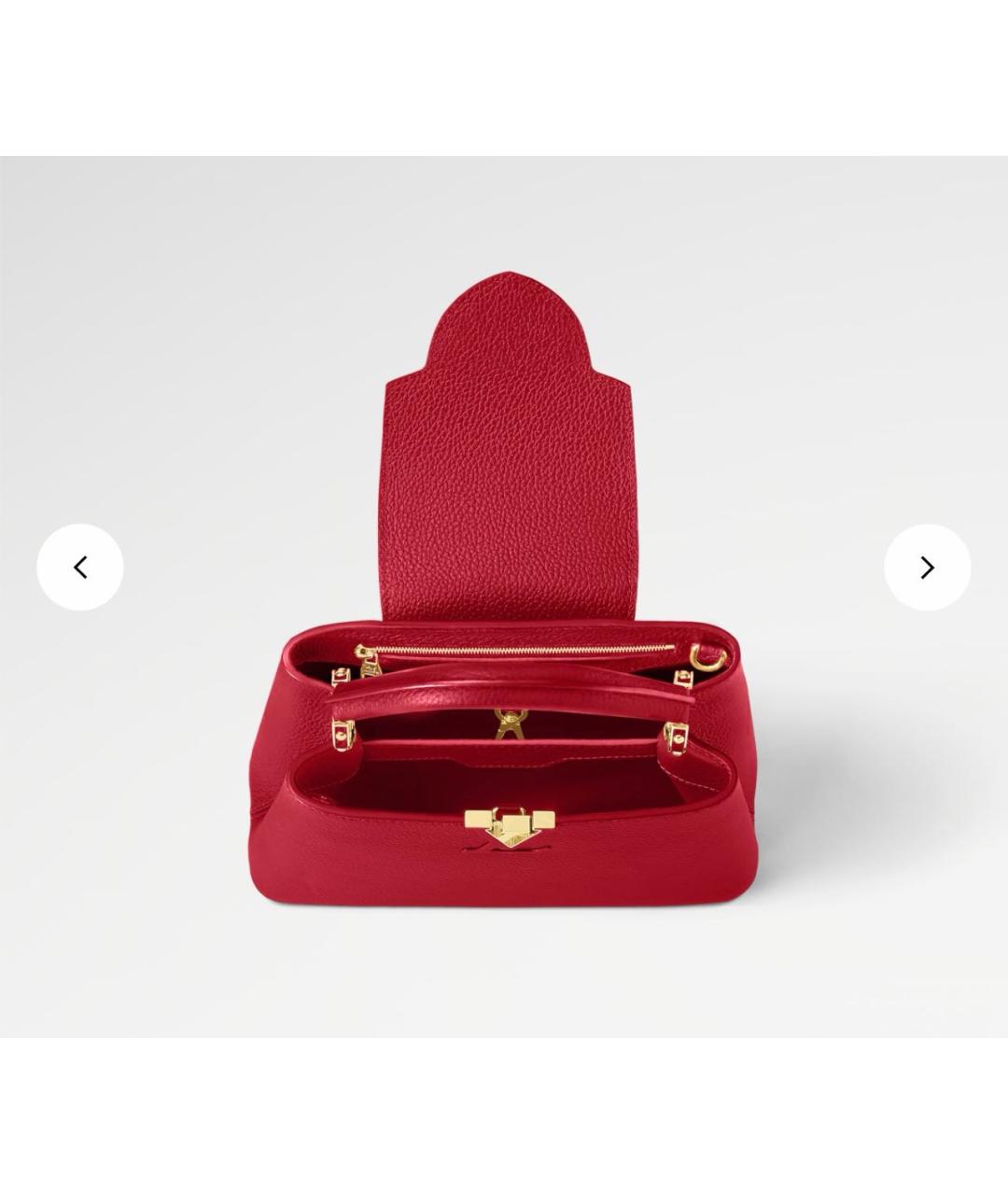 LOUIS VUITTON Красная кожаная сумка с короткими ручками, фото 4